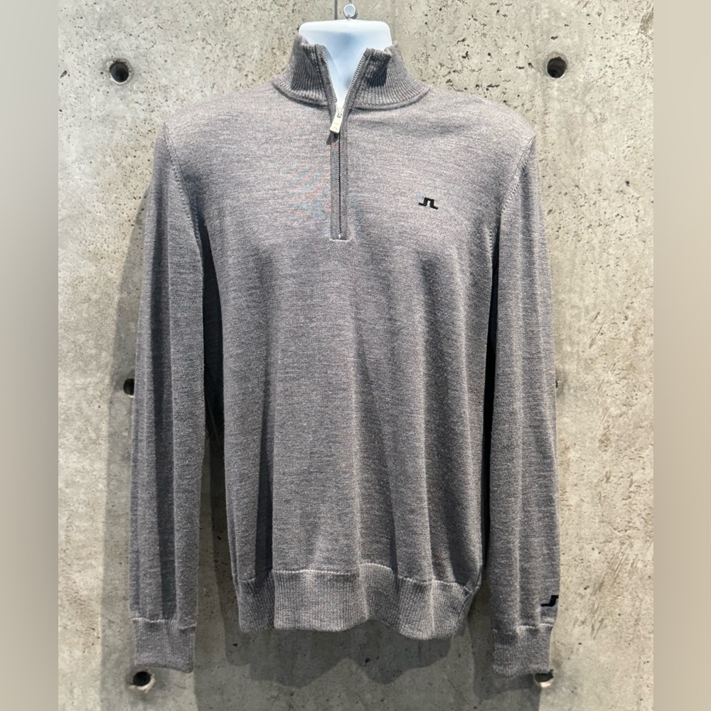Gray J. Lindeberg Kian Golf Sweater - 100% merino quarter zip